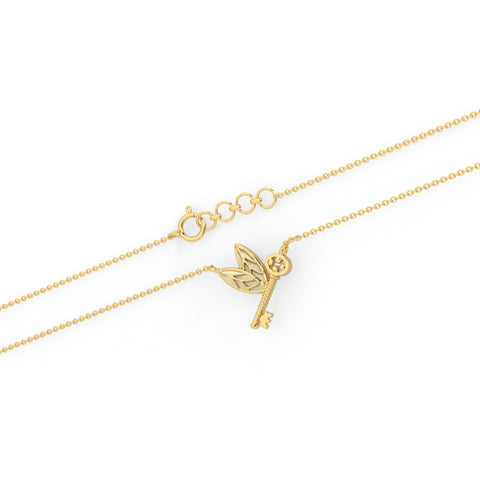 Winged Key Necklace