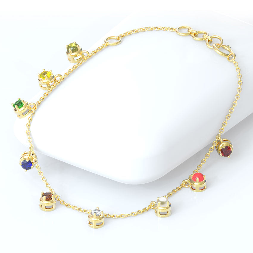 Swing Navratna Gemstone Bracelet