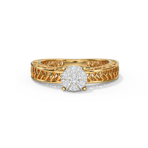 Chevron Mesh Diamond Ring