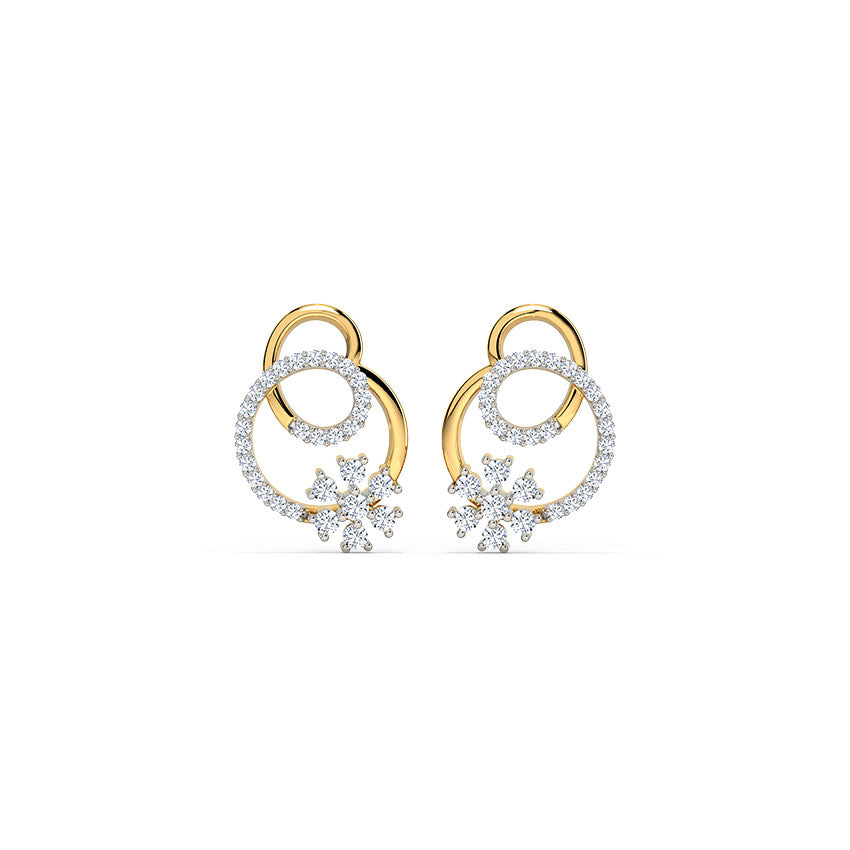 Floret in Loop Diamond Stud Earrings