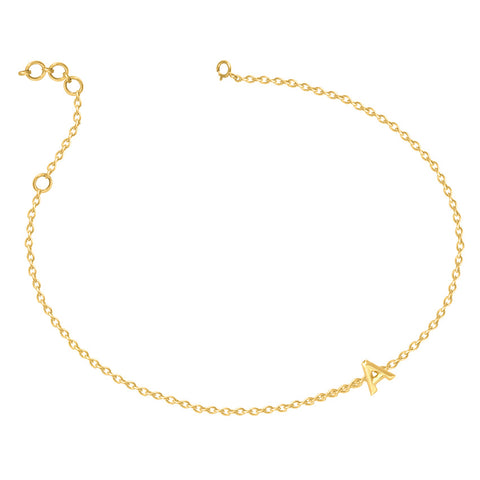 Bold Gold Alphabet A Bracelet