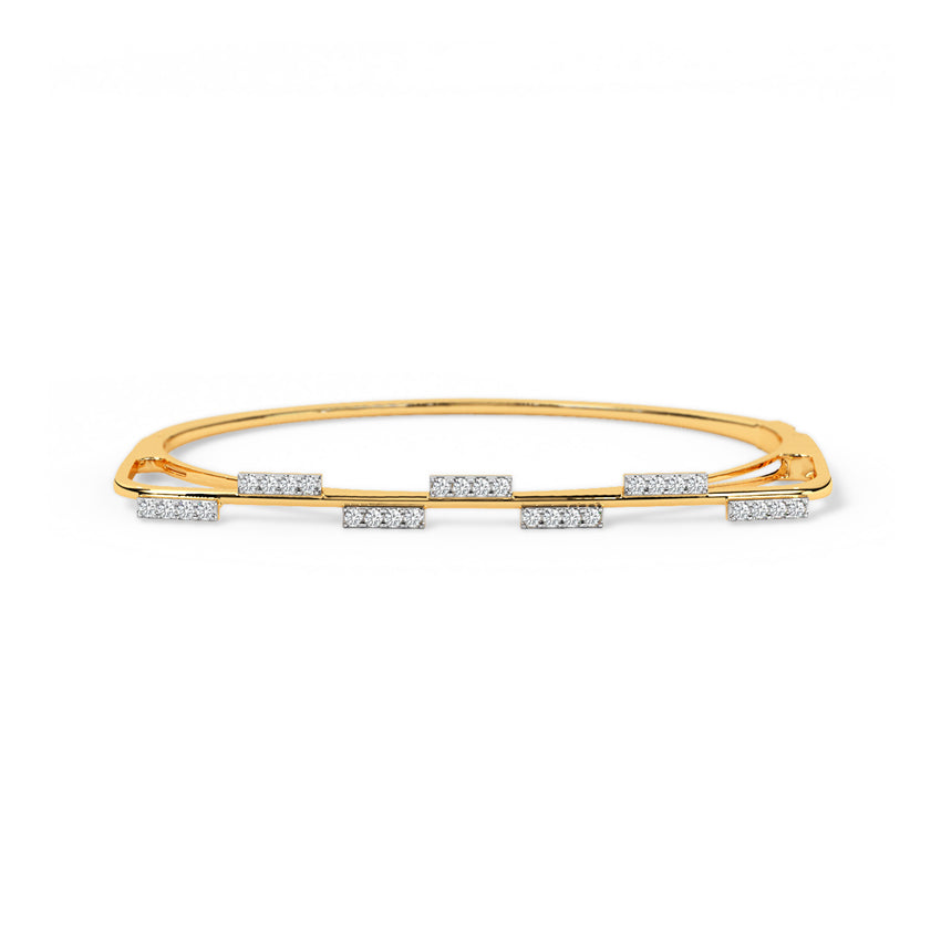 Zigzag Cascade Diamond Oval Bracelet