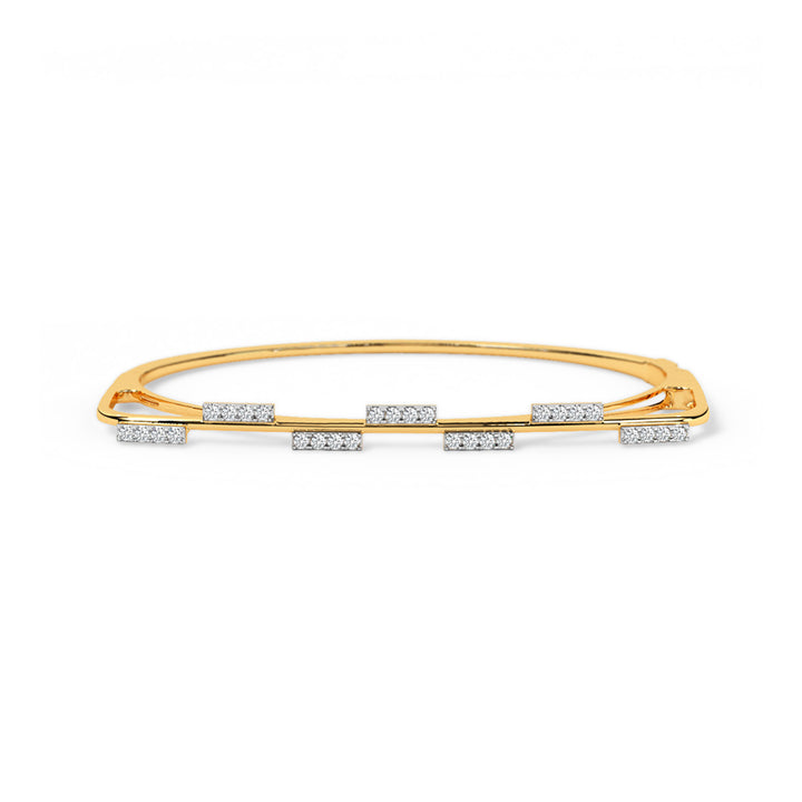 Zigzag Cascade Diamond Oval Bracelet