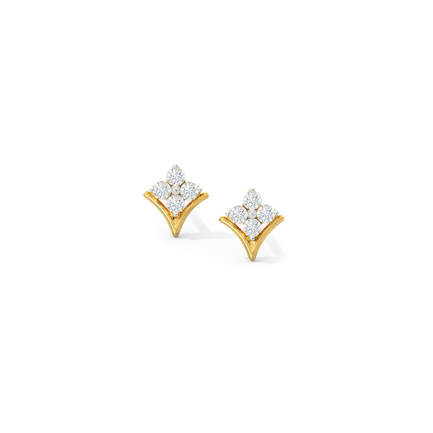 Trinket Diamond Stud Earrings
