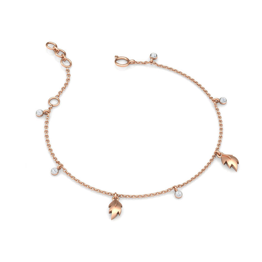 Leaves Charm Diamond Bracelet