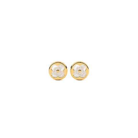 Flower in Round Earring