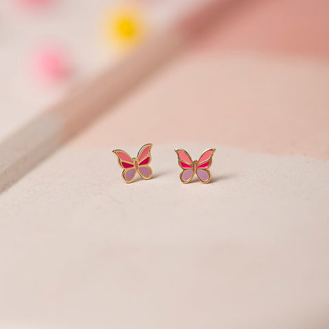 Violet Flutter Kids' Gold Earrings