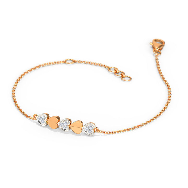 Fluttering Hearts Diamond Bracelet