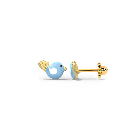 Blue Bird Kids' Gold Earrings