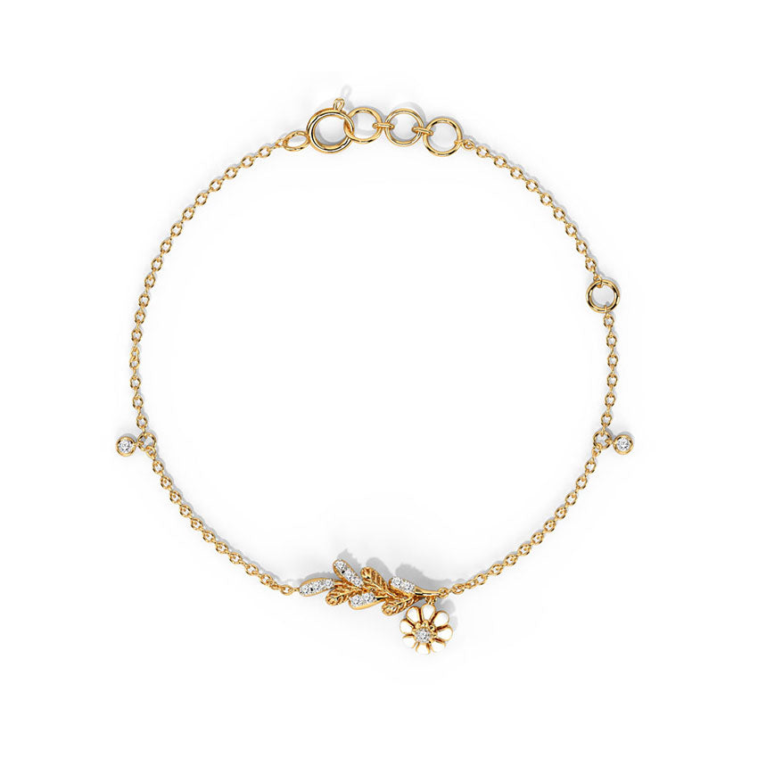 Petal Sparkle Diamond Chain Bracelet