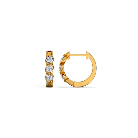 S' Cluster Diamond Hoop Earrings