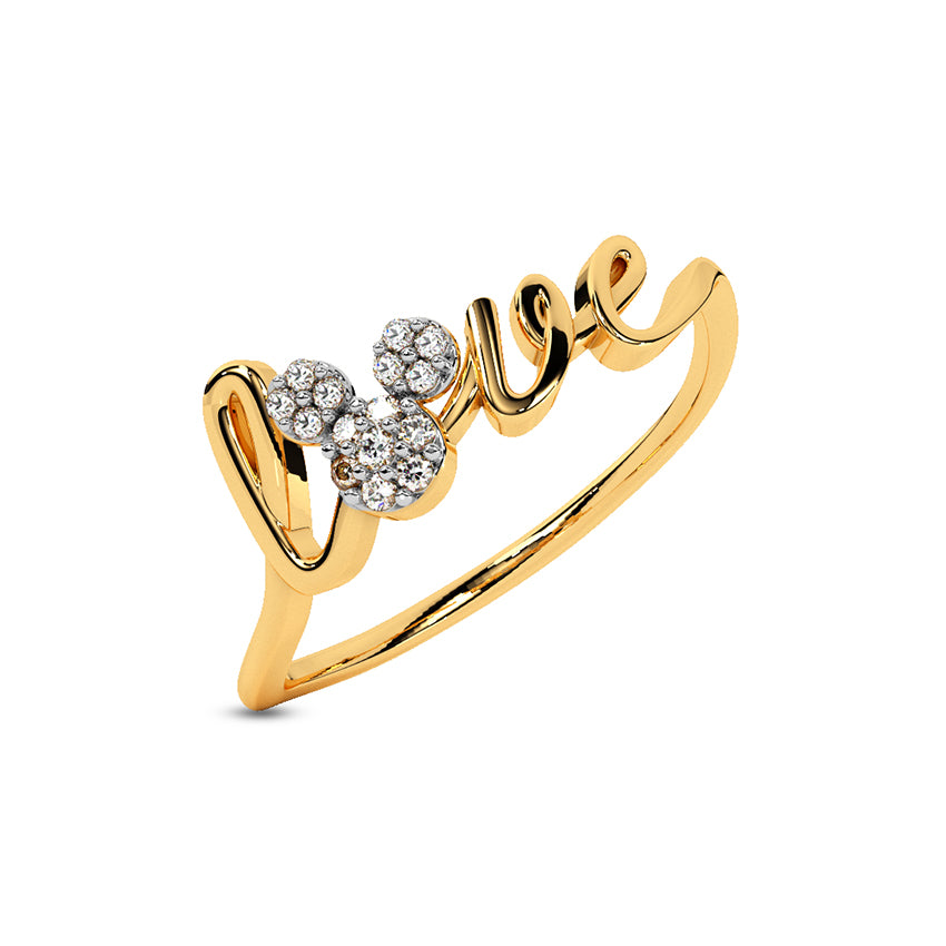Mickey Mouse Love Diamond Ring