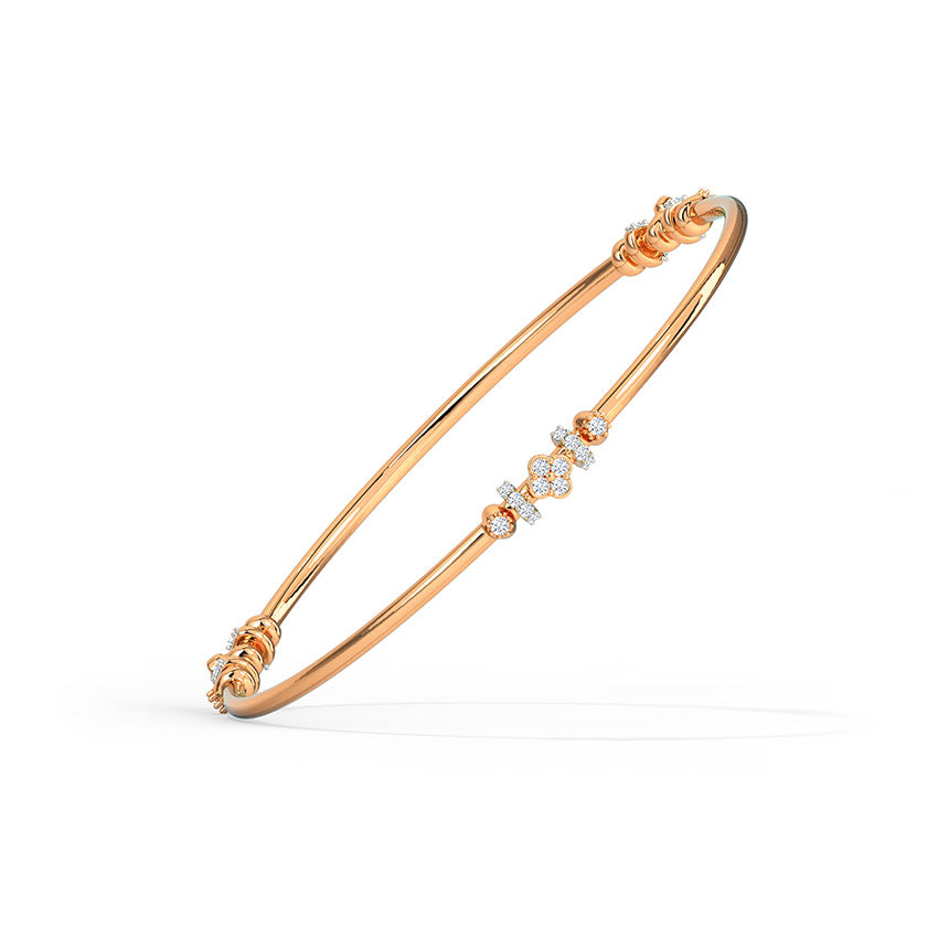 Glinting Clover Diamond Bangle