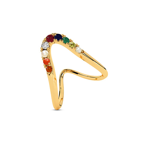 Hue Arch Navratna Vanki Ring