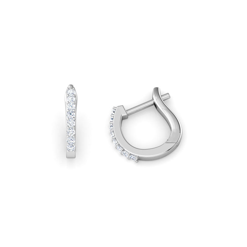 Linear Multi Pierced Diamond Hoop Earrings