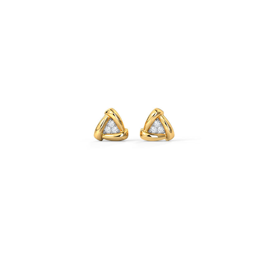 Dazzling Triangle Diamond Stud Earrings