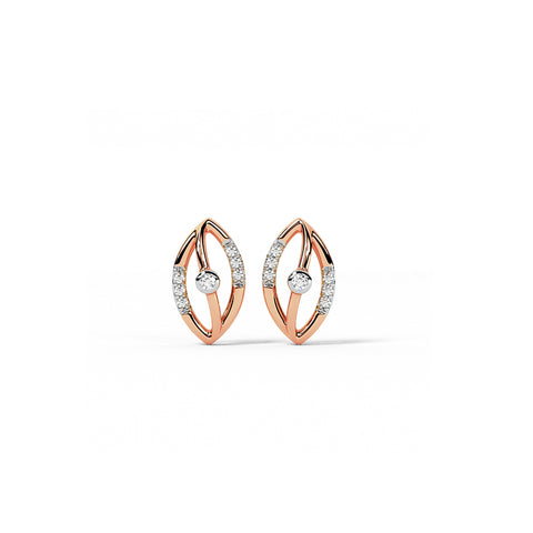 Celestial Swirl Diamond Stud Earrings