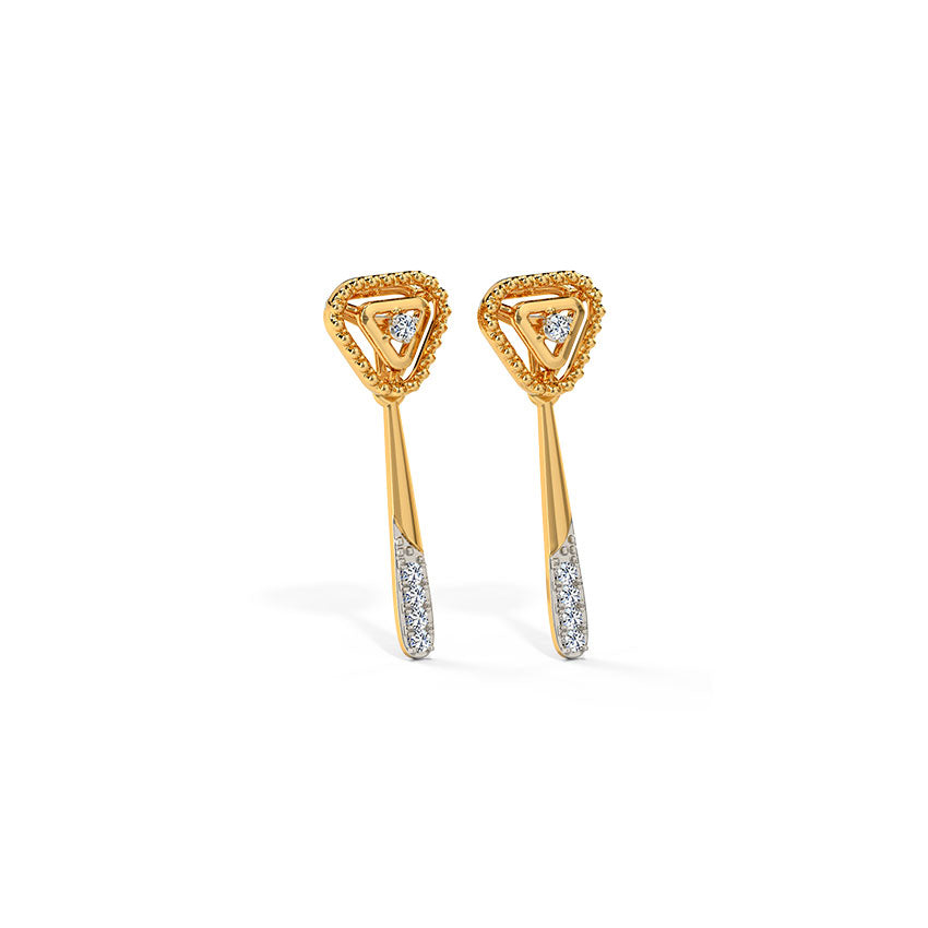 Trillion Diamond Drop Earrings