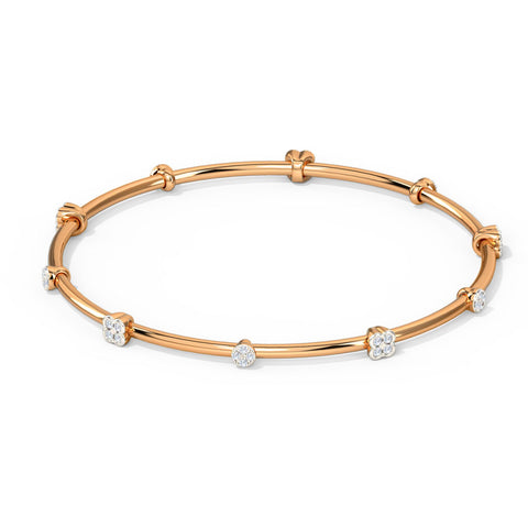 Blush Clover Diamond Bangle