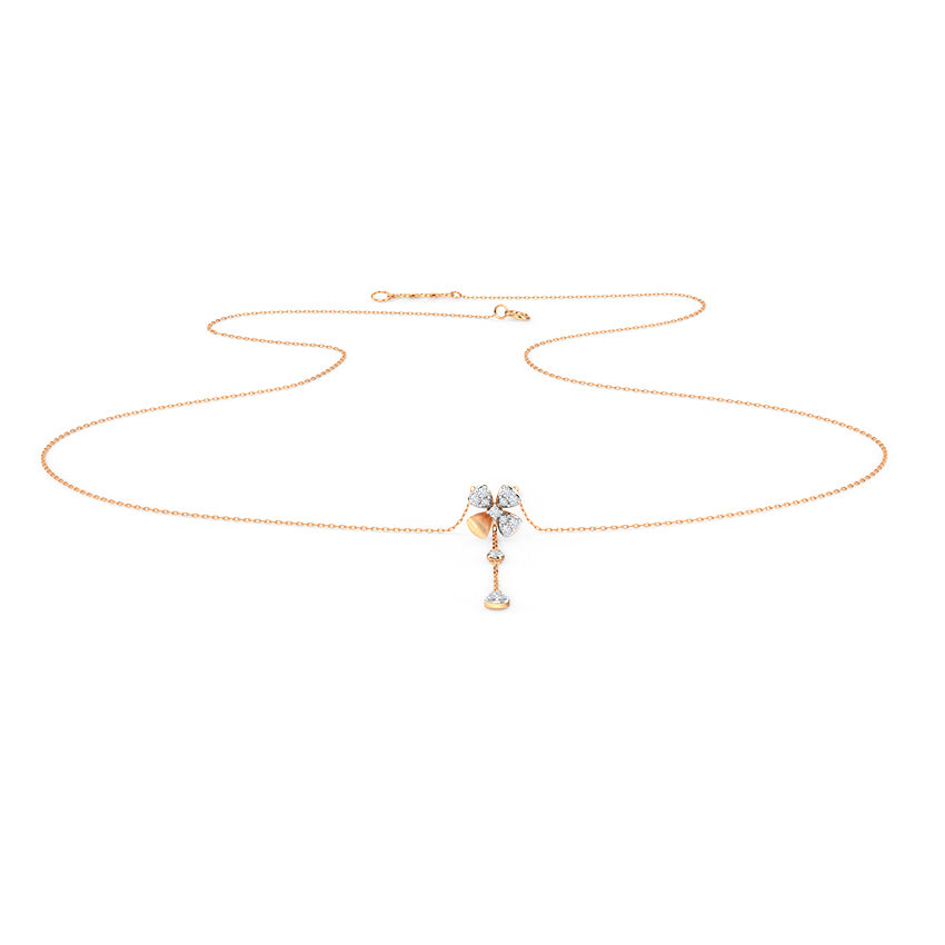 Floral Lariat Diamond Necklace