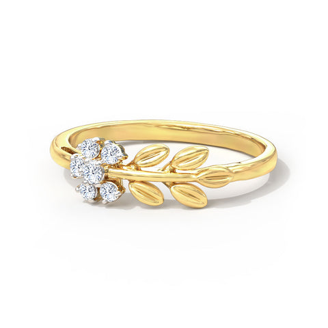 Petite Fern Diamond Ring