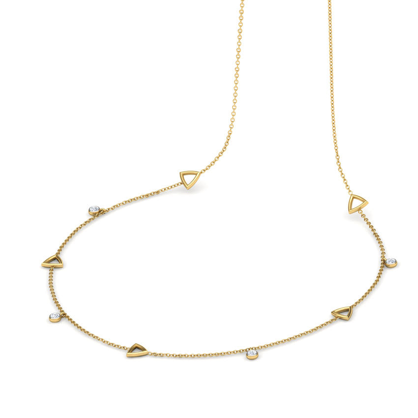 Geometric Fine Line Diamond Necklace