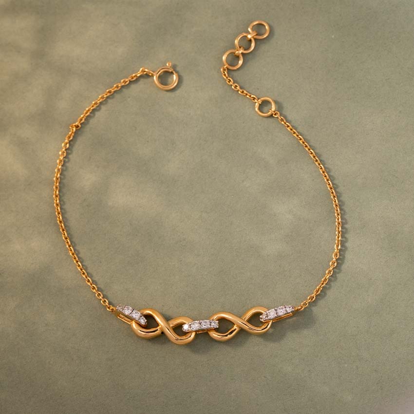 Twist And Twirl Infinity Diamond Bracelet