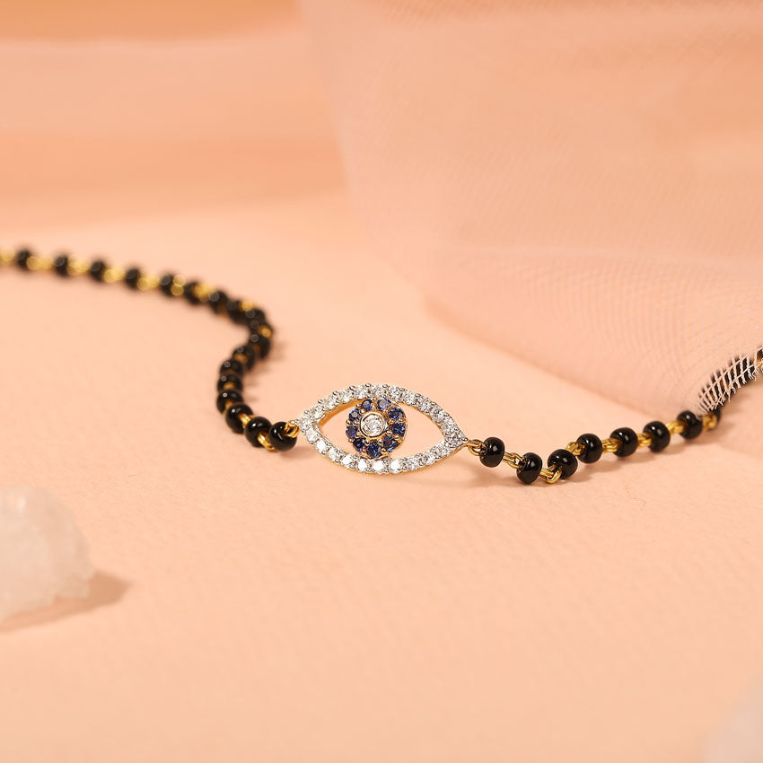 Evil Eye Gemstone Mangalsutra Bracelet