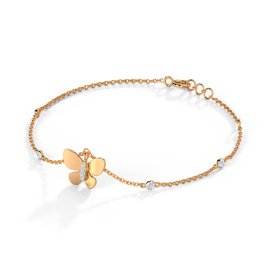 Elsa Diamond Butterfly Charm Bracelet