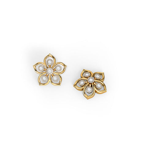 Glorious Floret Diamond Stud Earrings