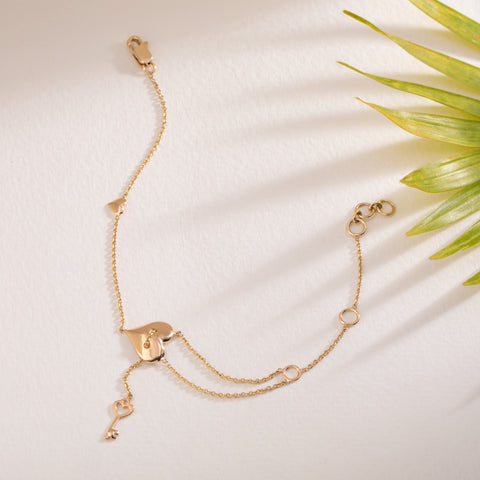 Admire Love Lock Gold Bracelet