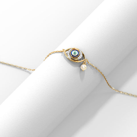 Modish Evil Eye Pearl Bracelet