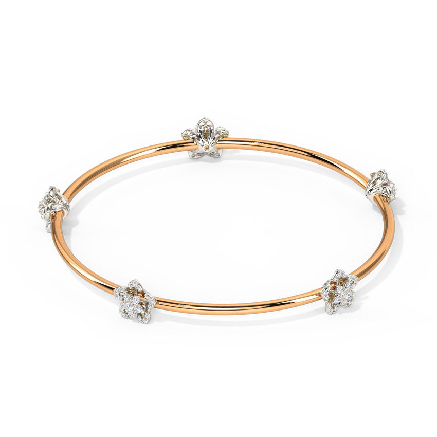 Delicate Blossom Diamond Bangle