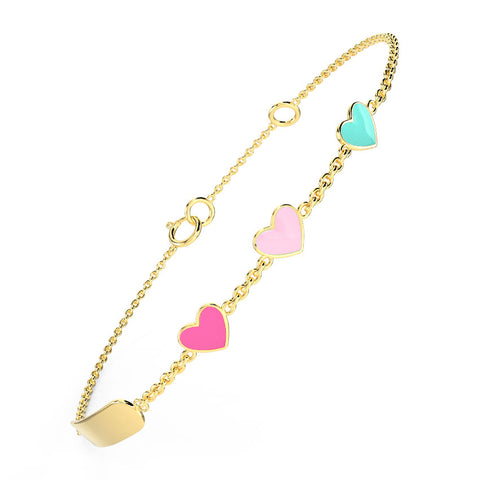 Delicate Heart Personalised Kids' Gold Bracelet