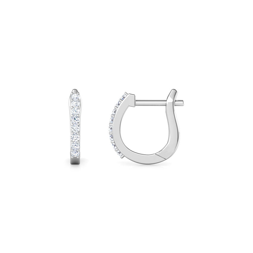 Linear Multi Pierced Diamond Hoop Earrings
