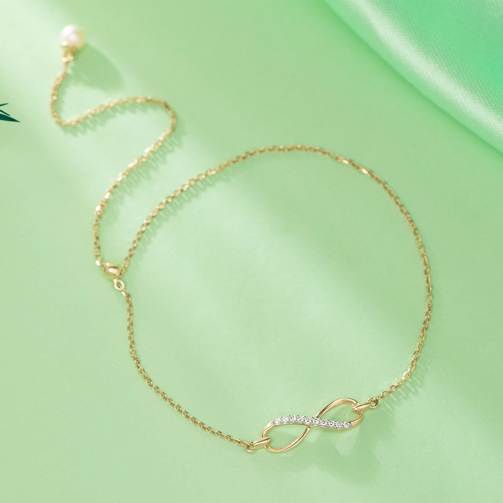 Infinity Adjustable Pearl Bracelet