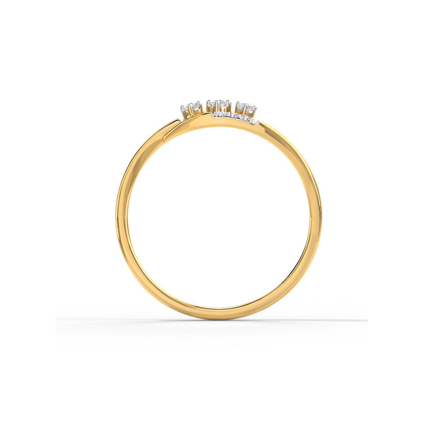 Sleek Paisley Diamond Ring