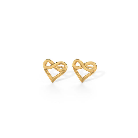 Infinity Love Gold Stud Earrings