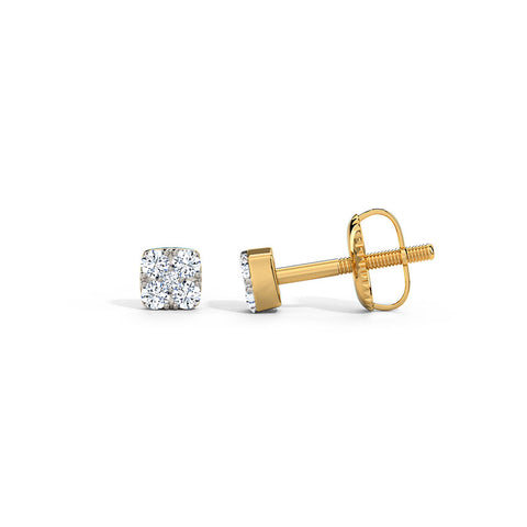 Petite Quad Diamond Stud Earrings