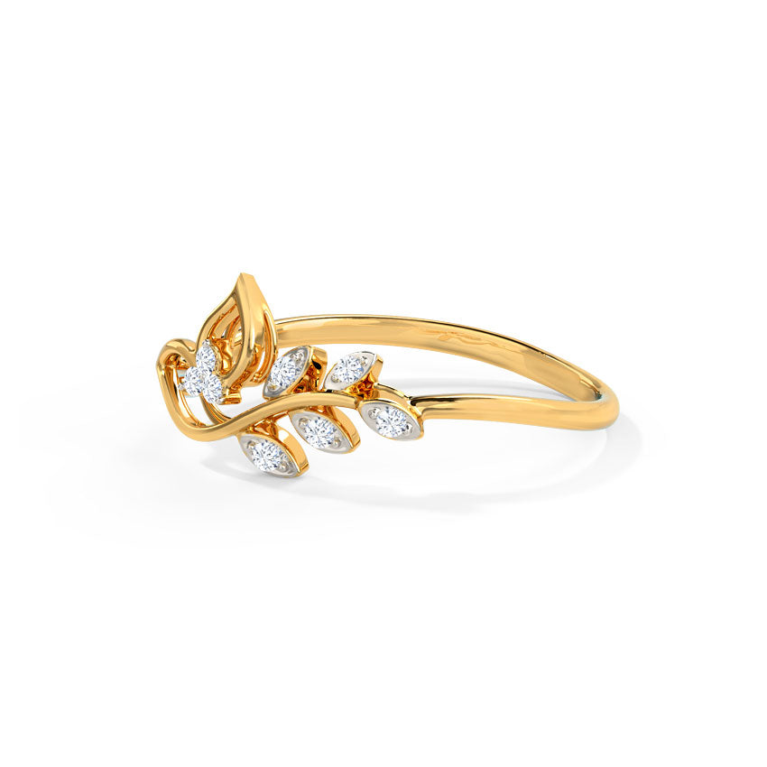 Classic Leaves Diamond Ring