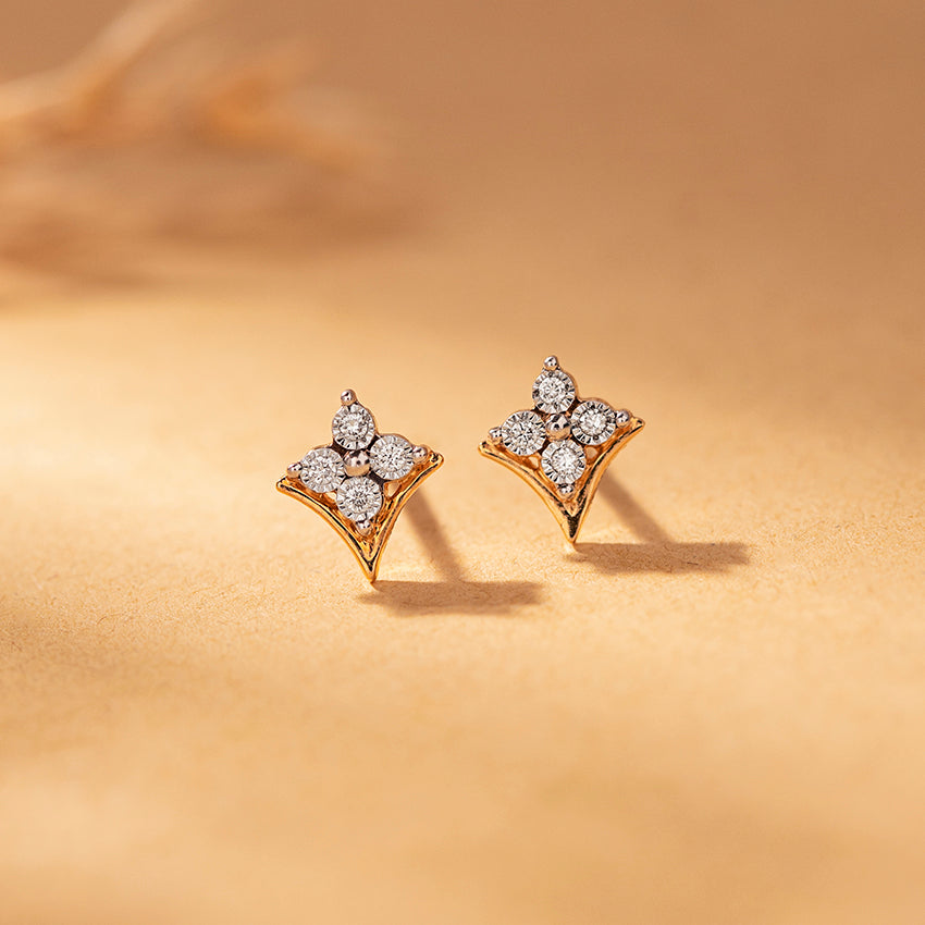 Trinket Diamond Stud Earrings