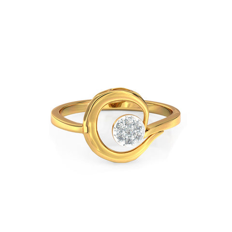 Scroll Cluster Diamond Ring