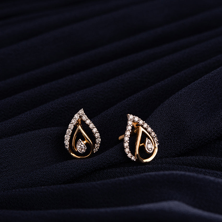 Trickel Diamond Stud Earrings