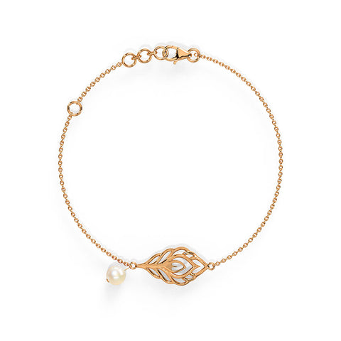 Feather Pearl Bracelet