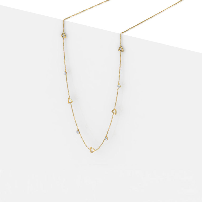 Geometric Fine Line Diamond Necklace
