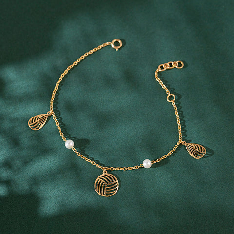 Aisha Cutout Charm Pearl Bracelet