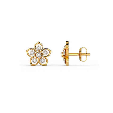 Glorious Floret Diamond Stud Earrings