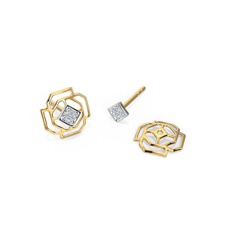 Lattice Diamond Multiwear Stud Earrings