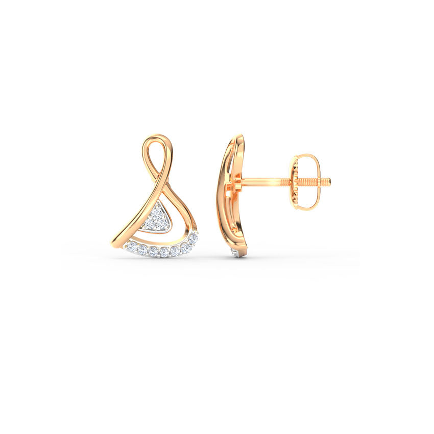 Simply Knot Diamond Stud Earrings