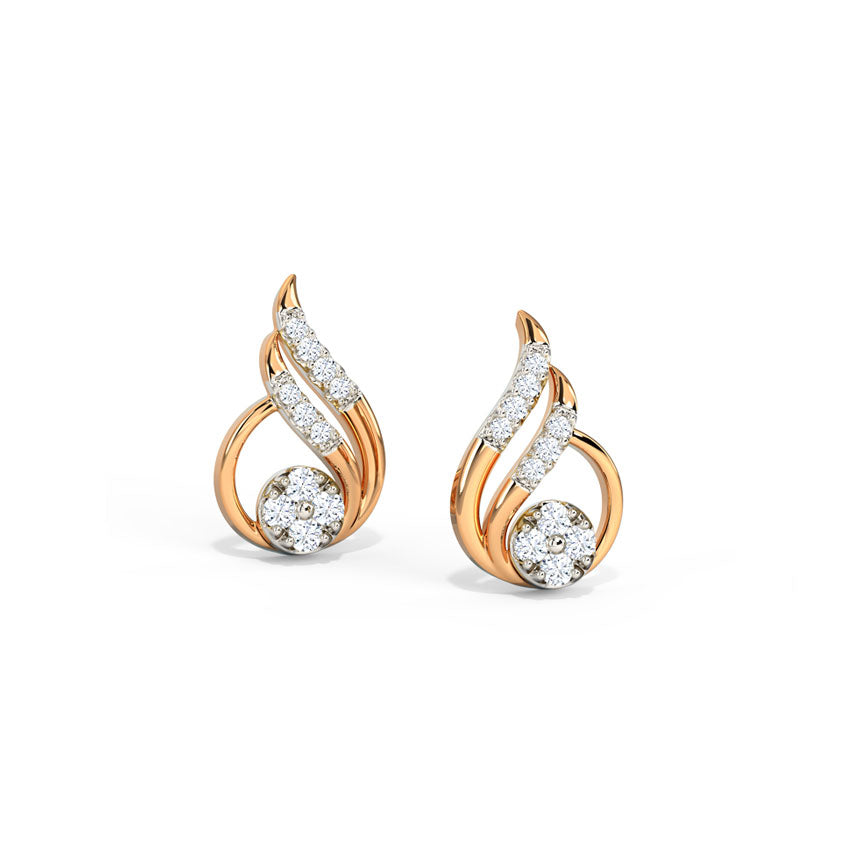 Delicate Dewdrop Diamond Stud Earrings